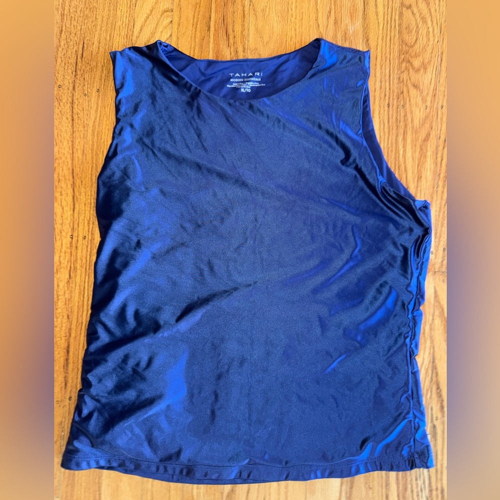Tahari Navy Modern Essentials Top
